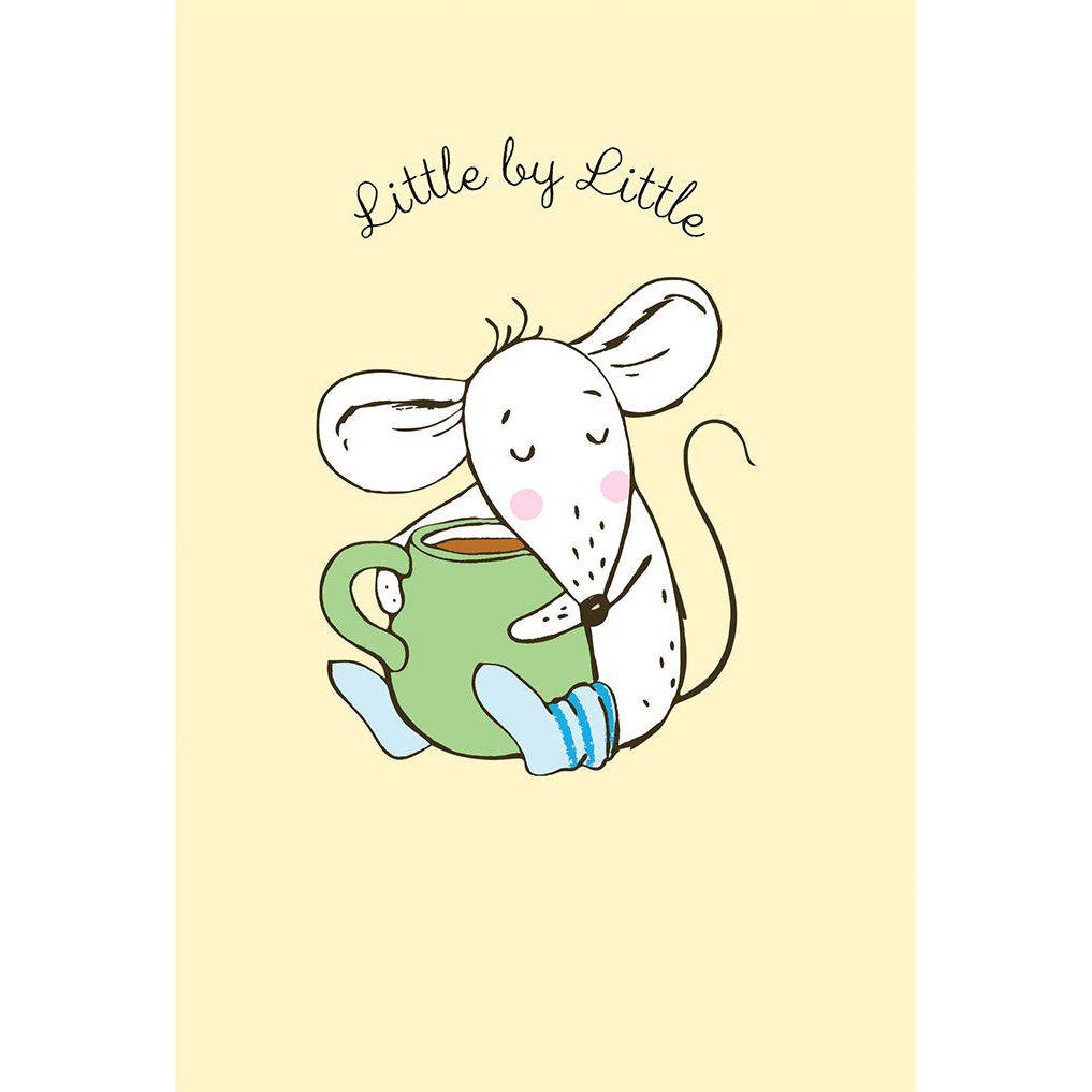 Cute teacup mouse get well card from Pictura featuring adorable mouse illustration on a cheerful everyday card.